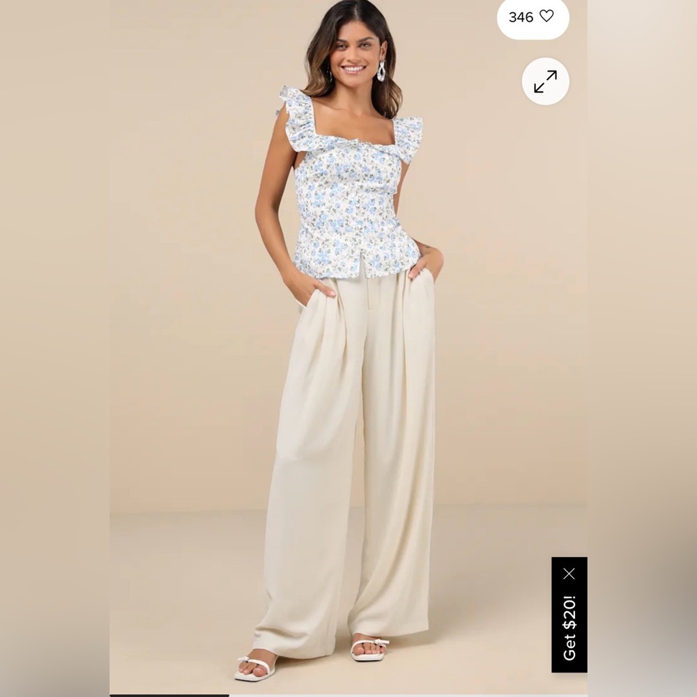 Lulu's Ivory Satin Skirt
